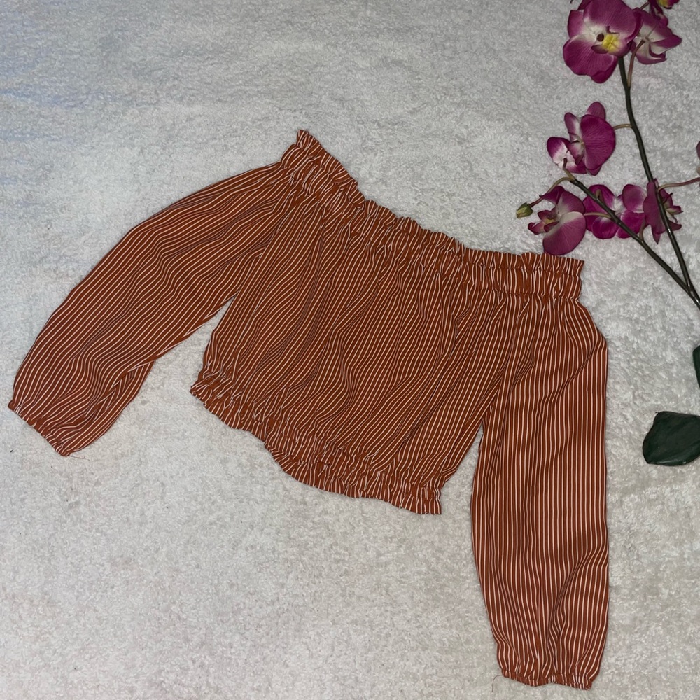 Cropped striped blouse